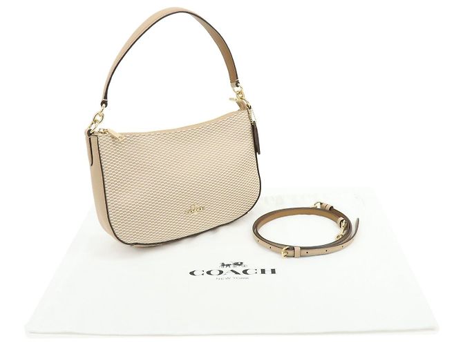 COACH Borsa a tracolla e borsa a mano 2Way in tela e pelle Beige - vista 12