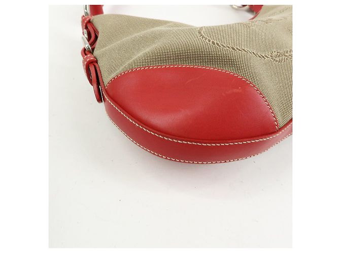 Bolsa de ombro e mala de mão em couro jacquard com logo PRADA Beige Red BR3429 - vista 11