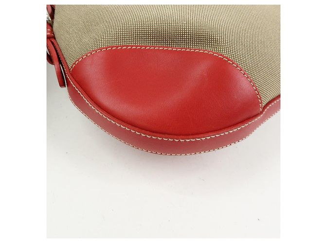 Bolsa de ombro e mala de mão em couro jacquard com logo PRADA Beige Red BR3429 - vista 13