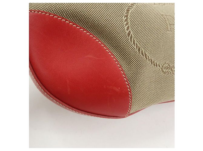 Bolsa de ombro e mala de mão em couro jacquard com logo PRADA Beige Red BR3429 - vista 17