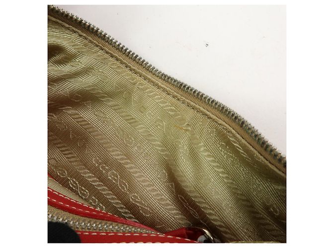 Bolsa de ombro e mala de mão em couro jacquard com logo PRADA Beige Red BR3429 - vista 22