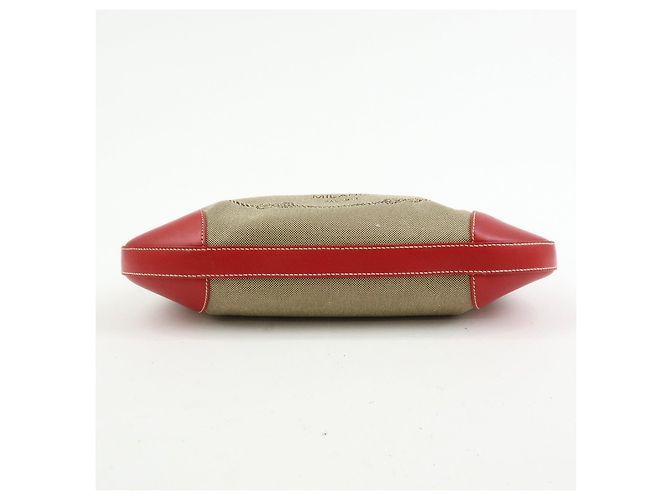 Bolsa de ombro e mala de mão em couro jacquard com logo PRADA Beige Red BR3429 - vista 5