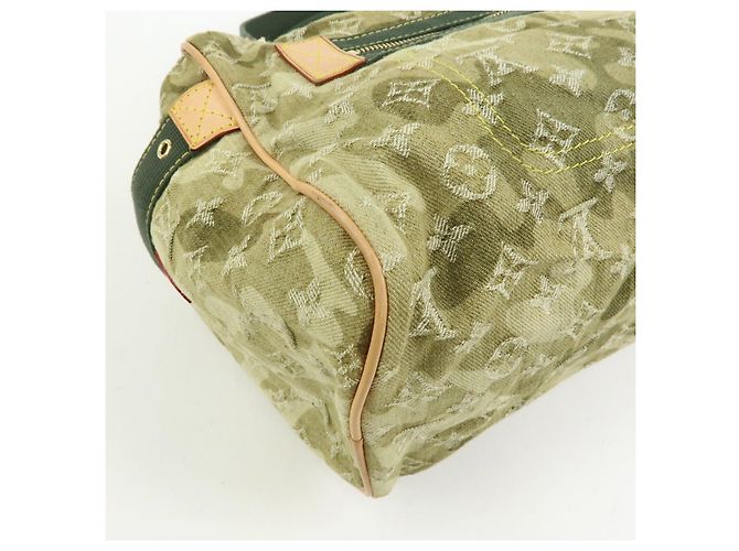 Borsa Boston Louis Vuitton Monogramouflage Lys Denim Leather Green M95771 - vista 10