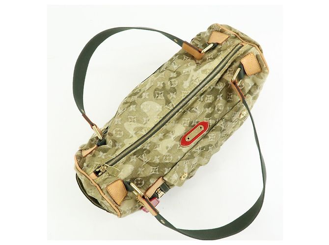 Borsa Boston Louis Vuitton Monogramouflage Lys Denim Leather Green M95771 - vista 12