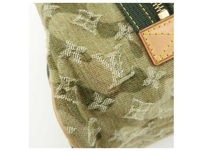Borsa Boston Louis Vuitton Monogramouflage Lys Denim Leather Green M95771 - vista 16