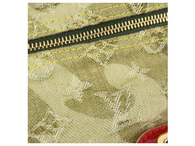 Borsa Boston Louis Vuitton Monogramouflage Lys Denim Leather Green M95771 - vista 18
