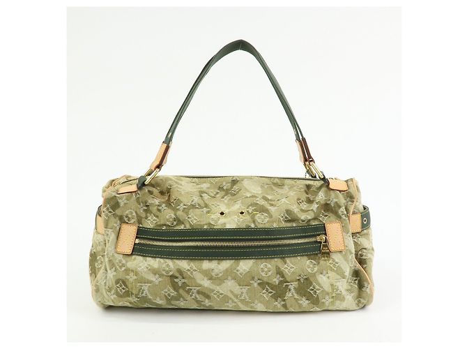 Borsa Boston Louis Vuitton Monogramouflage Lys Denim Leather Green M95771 - vista 2