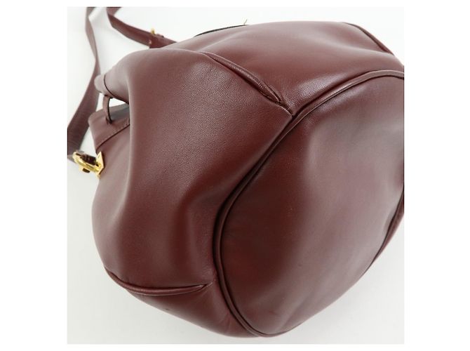 Borsa a tracolla e spalla Must de Cartier in pelle Bordeaux - vista 10