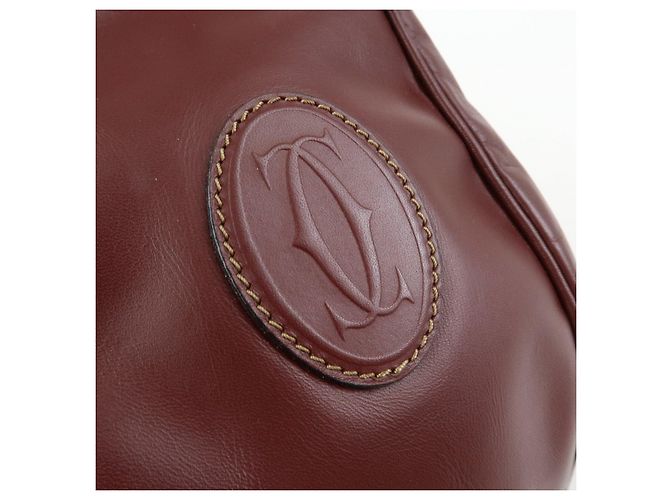 Borsa a tracolla e spalla Must de Cartier in pelle Bordeaux - vista 14