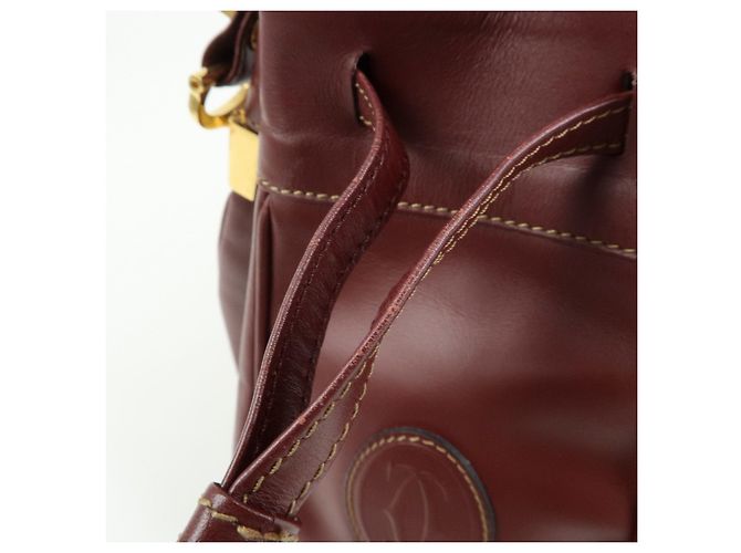 Borsa a tracolla e spalla Must de Cartier in pelle Bordeaux - vista 15
