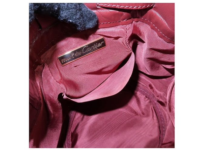 Borsa a tracolla e spalla Must de Cartier in pelle Bordeaux - vista 20