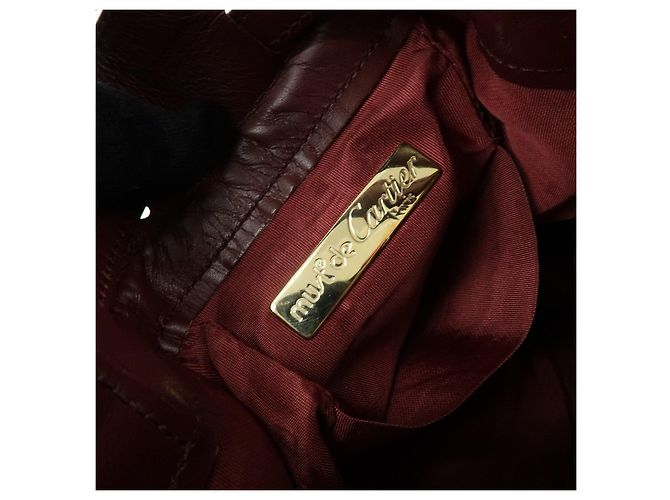 Borsa a tracolla e spalla Must de Cartier in pelle Bordeaux - vista 22