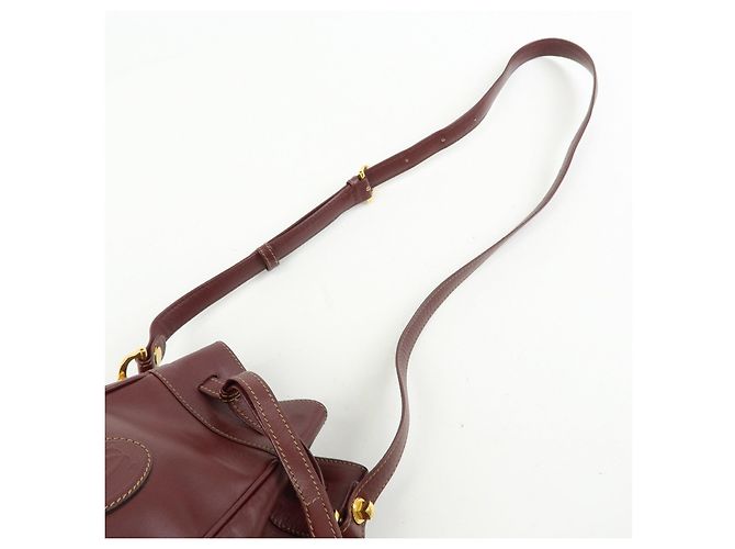 Borsa a tracolla e spalla Must de Cartier in pelle Bordeaux - vista 6