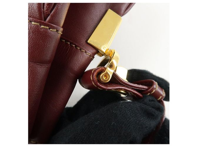 Borsa a tracolla e spalla Must de Cartier in pelle Bordeaux - vista 7