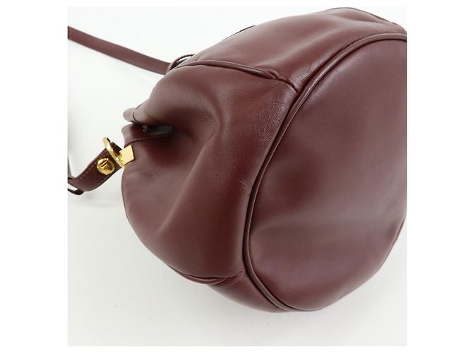 Borsa a tracolla e spalla Must de Cartier in pelle Bordeaux - vista 8