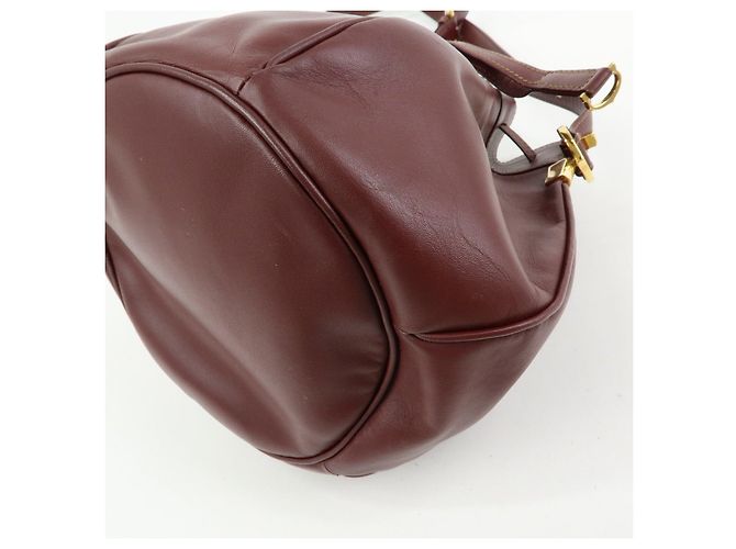 Borsa a tracolla e spalla Must de Cartier in pelle Bordeaux - vista 9