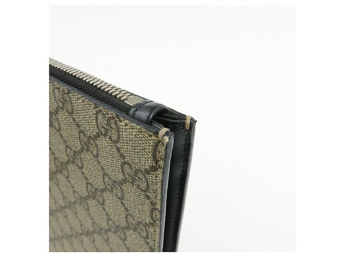 GUCCI Sherry GG Supreme Leather Clutch Bag Flat Pouch Beige 433665 - vista 10