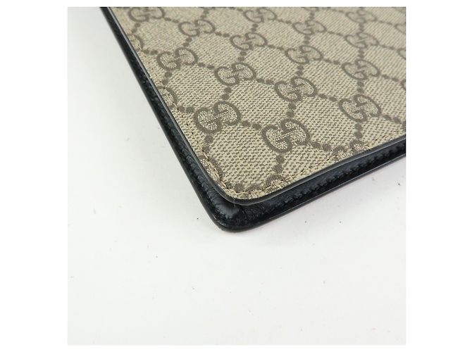 GUCCI Sherry GG Supreme Leather Clutch Bag Flat Pouch Beige 433665 - vista 6