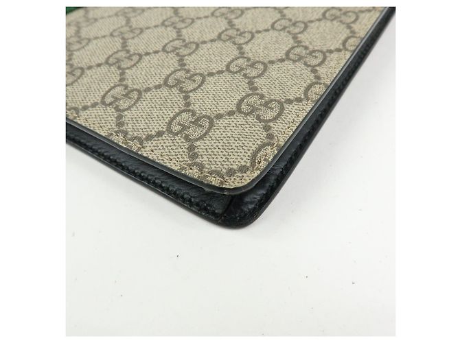 GUCCI Sherry GG Supreme Leather Clutch Bag Flat Pouch Beige 433665 - vista 7