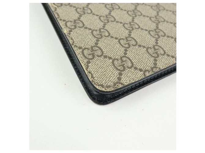 GUCCI Sherry GG Supreme Leather Clutch Bag Flat Pouch Beige 433665 - vista 8