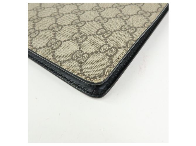 GUCCI Sherry GG Supreme Leather Clutch Bag Flat Pouch Beige 433665 - vista 9