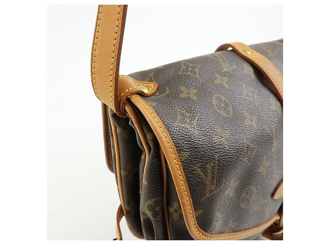 Borsa a tracolla Louis Vuitton Monogram Saumur 30 Canvas Brown M42256 - vista 15