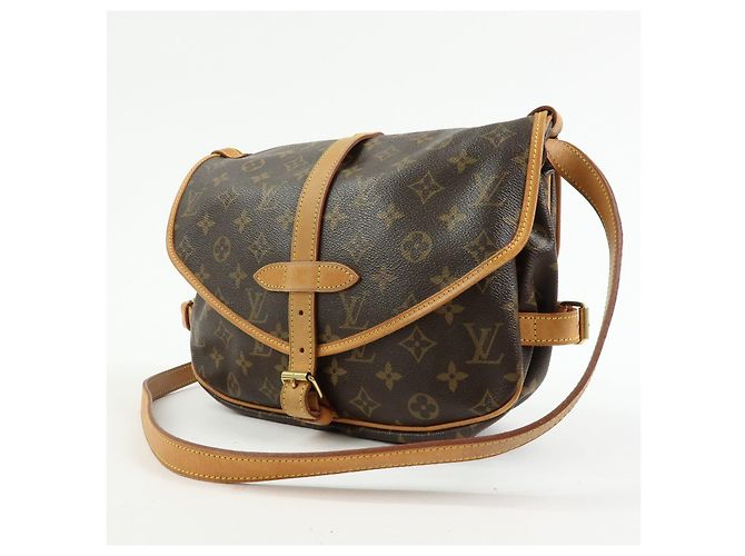 Borsa a tracolla Louis Vuitton Monogram Saumur 30 Canvas Brown M42256 - vista 3