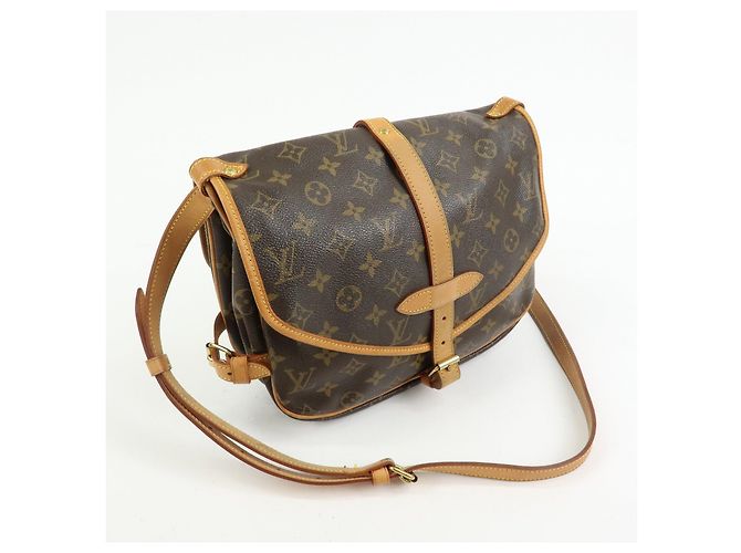 Borsa a tracolla Louis Vuitton Monogram Saumur 30 Canvas Brown M42256 - vista 4
