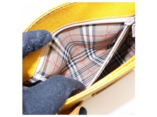 BURBERRY Mini borsa a mano in pelle Tote Bag Yellow - vista 20