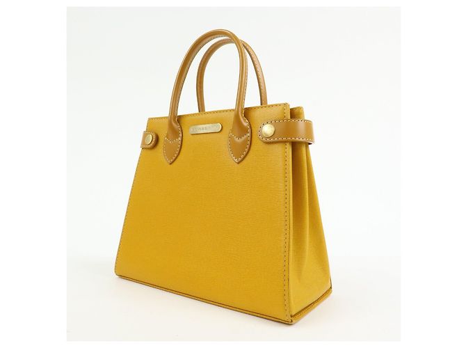 BURBERRY Mini borsa a mano in pelle Tote Bag Yellow - vista 3