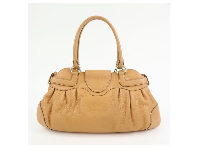 Salvatore Ferragamo Borsa a mano e a tracolla Ferragamo Gancini Marisa in pelle Beige - vista 2