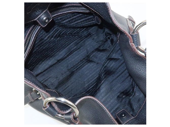 PRADA Schultertasche aus Leder Handtasche Schwarz BR3648 - Ansicht 20