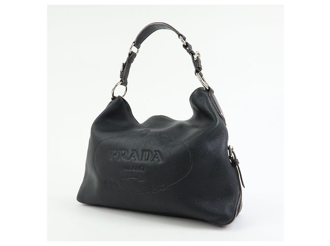 PRADA Schultertasche aus Leder Handtasche Schwarz BR3648 - Ansicht 3