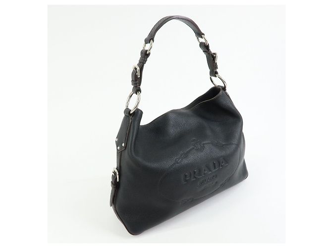 PRADA Schultertasche aus Leder Handtasche Schwarz BR3648 - Ansicht 4