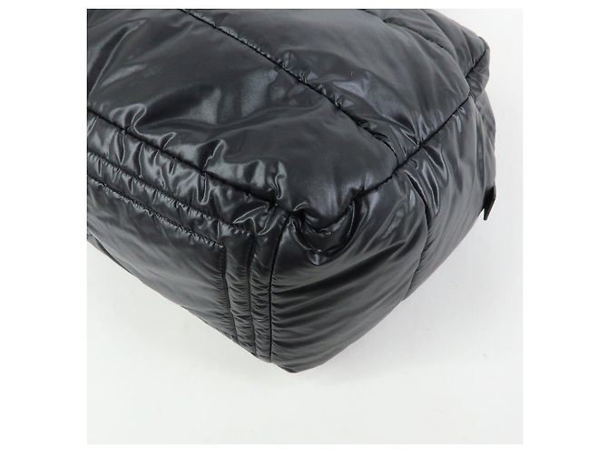 CHANEL COCO COCOON COCO Mark Nylon Leather Boston Bag Black A47092 - vista 11