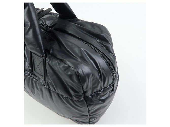 CHANEL COCO COCOON COCO Mark Nylon Leather Boston Bag Black A47092 - vista 12