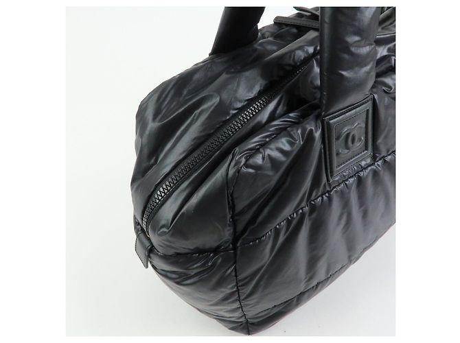 CHANEL COCO COCOON COCO Mark Nylon Leather Boston Bag Black A47092 - vista 13
