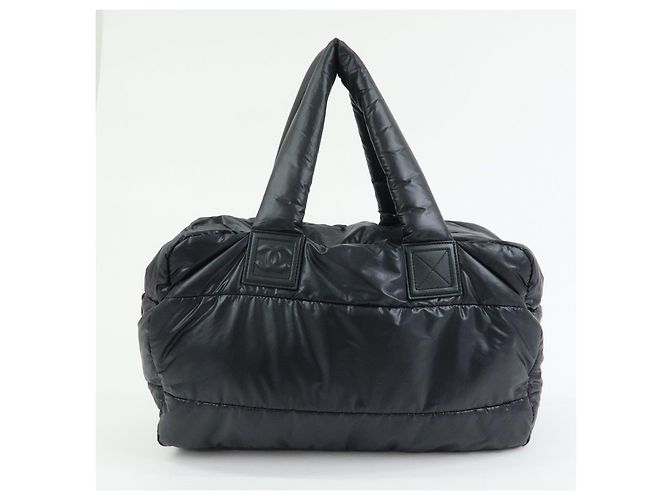 CHANEL COCO COCOON COCO Mark Nylon Leather Boston Bag Black A47092 - vista 2