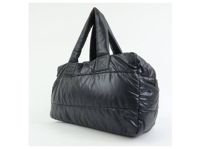 CHANEL COCO COCOON COCO Mark Nylon Leather Boston Bag Black A47092 - vista 3
