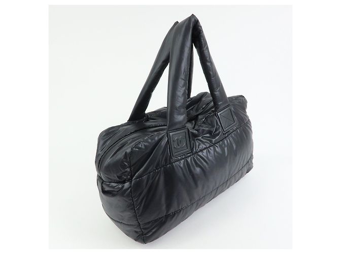 CHANEL COCO COCOON COCO Mark Nylon Leather Boston Bag Black A47092 - vista 4