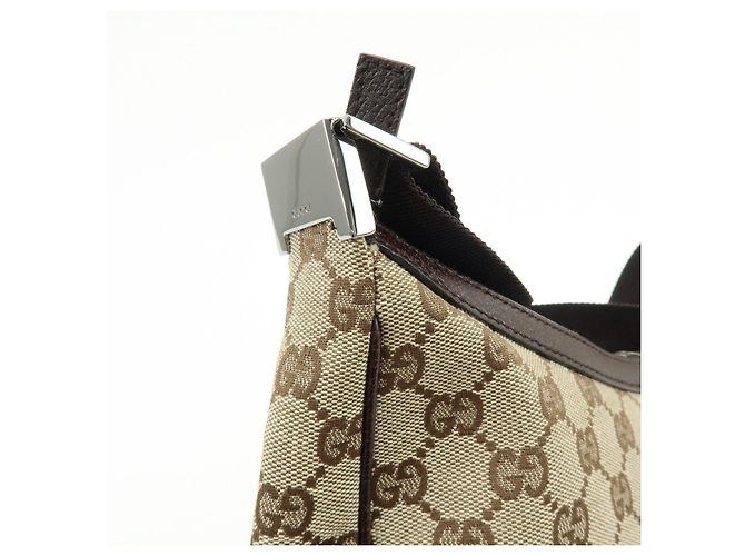 Borsa a tracolla e borsa a mano GUCCI in pelle e tela GG Marrone Beige - vista 13