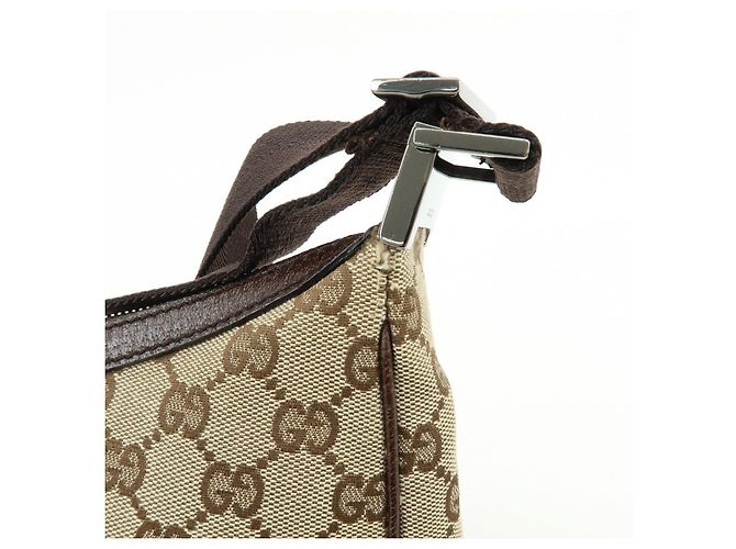 Borsa a tracolla e borsa a mano GUCCI in pelle e tela GG Marrone Beige - vista 14