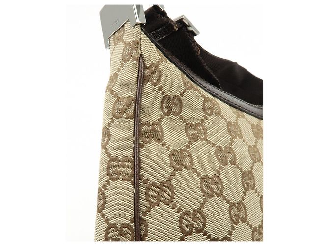 Borsa a tracolla e borsa a mano GUCCI in pelle e tela GG Marrone Beige - vista 15