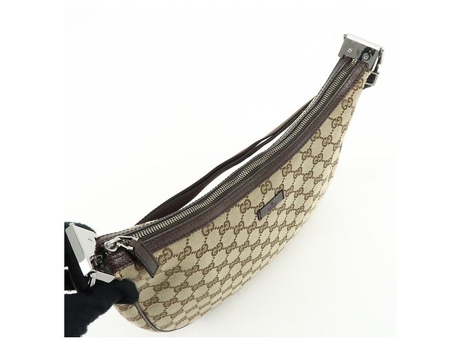 Borsa a tracolla e borsa a mano GUCCI in pelle e tela GG Marrone Beige - vista 18