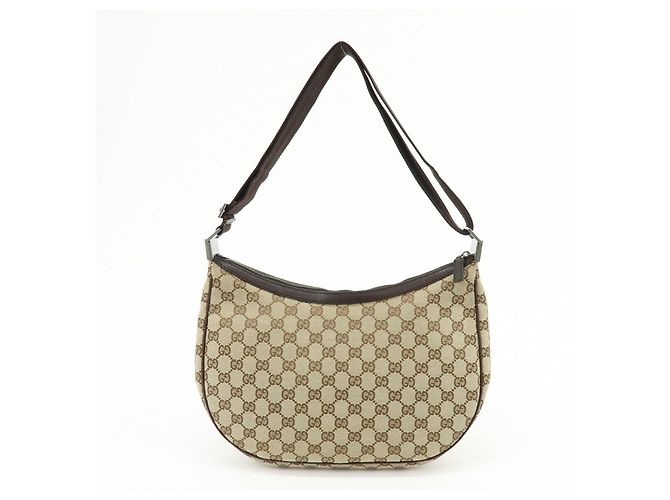 Borsa a tracolla e borsa a mano GUCCI in pelle e tela GG Marrone Beige - vista 2