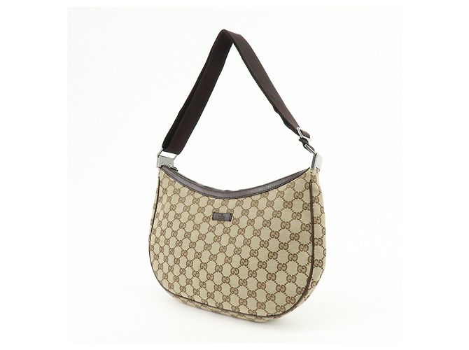 Borsa a tracolla e borsa a mano GUCCI in pelle e tela GG Marrone Beige - vista 3