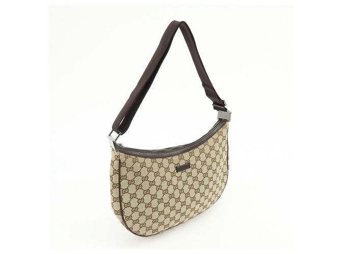 Borsa a tracolla e borsa a mano GUCCI in pelle e tela GG Marrone Beige - vista 4