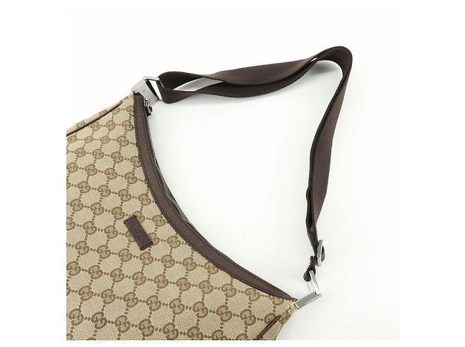 Borsa a tracolla e borsa a mano GUCCI in pelle e tela GG Marrone Beige - vista 6