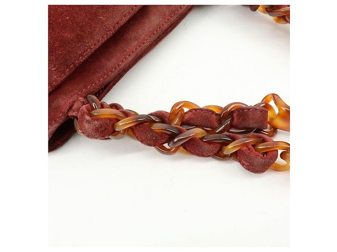 Borsa a mano e tote CHANEL COCO Mark in pelle scamosciata Bordeaux - vista 10