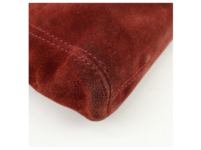 Borsa a mano e tote CHANEL COCO Mark in pelle scamosciata Bordeaux - vista 11